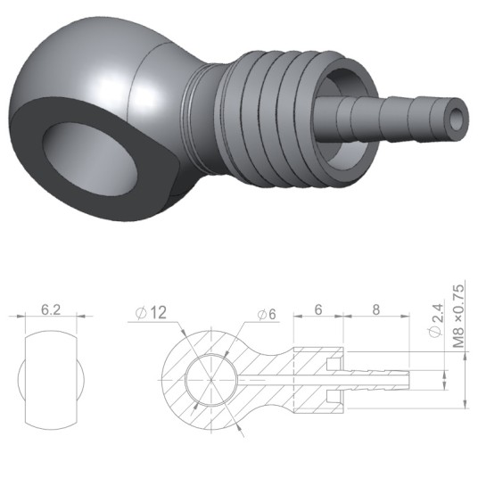 Banjo przew.hydr. HBP24 Nierdz;d/Avid 2.1mm