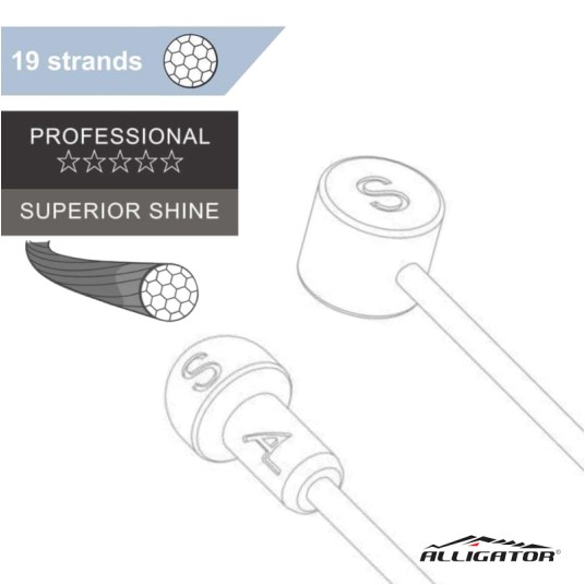 Cięgno ham. CH-UN19S Uniw.;Nierdz.;Sup.Shine.;1.7m