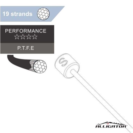Cięgno przerz. CP-19S Galw.;PTFE;2.3m;SH