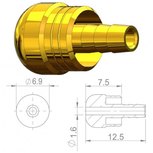 Igła przew.hydr. HBP08 Miedź;Oliwka;d/Hayes 2.5mm -zdjęcie numer 2