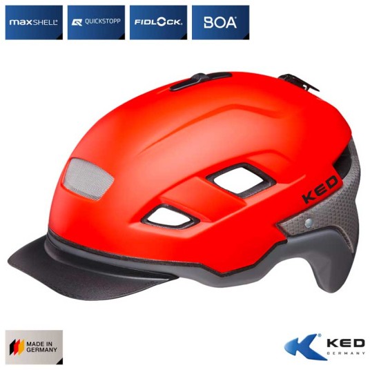 Kask KED BERLIN Czerwony;City;"L"(56-61cm)