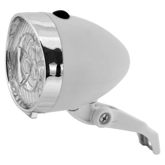 Lampa przód JY592 Retro;3LED;n/Baterie;BIAŁA