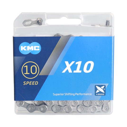 Łańcuch KMC X10 1/2"x11/128";114og.;10b;SZARY;BOX
