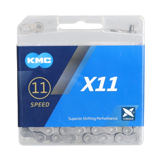 Łańcuch KMC X11 1/2"x11/128";118og.;11b;SZARY;BOX