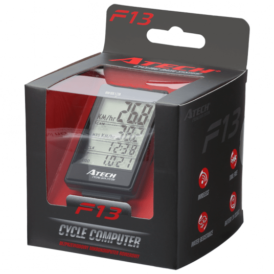 Licznik ATBS13 Atech;13funkcji;Bezprzew.;Czarny -zdjęcie numer 1