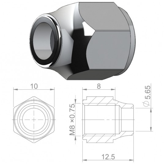 Nakrętka banjo HBP30 Nierdz.;M8x0.75 -zdjęcie numer 2