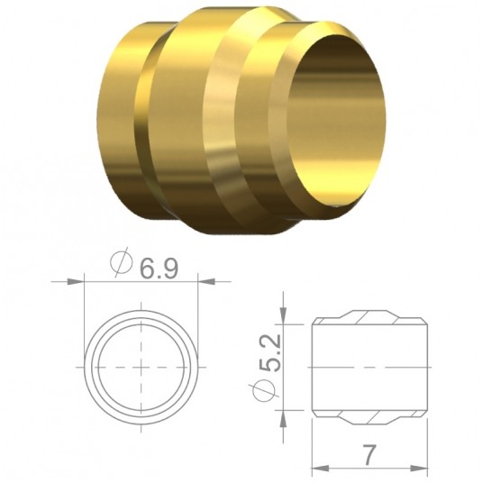 Oliwka przew.hydr. HBP14 Miedź;5.2mm;d/Avid;8szt -photo number 2