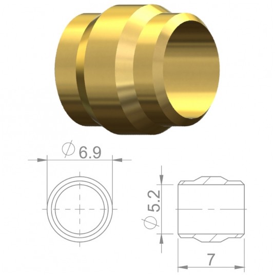 Oliwka przew.hydr. HBP15 Miedź;5.2mm;d/Formula -zdjęcie numer 2