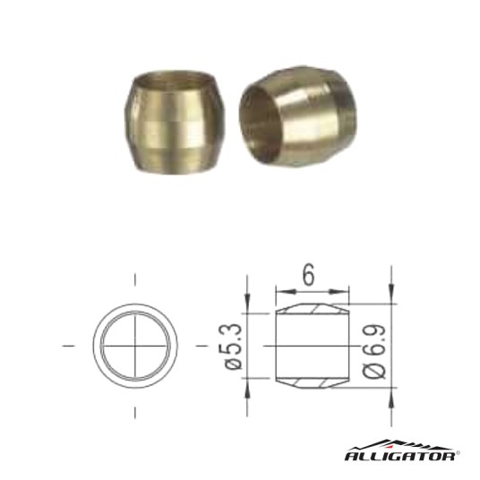 Oliwka przew.hydr HCP02SH Mosiądz;5.3mm;10szt