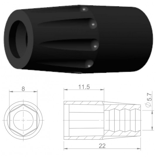 Osłona śruby przew.hydr. HBP35 Guma -zdjęcie numer 2