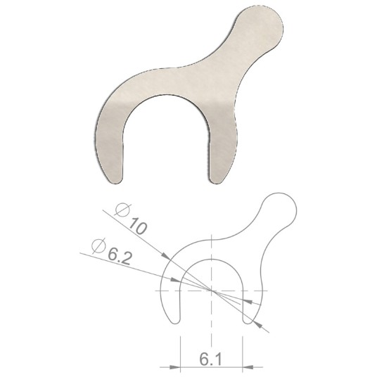 Podkładka HBP34 Nierdz.;Otwarta 10x6.2x0.2mm;20szt