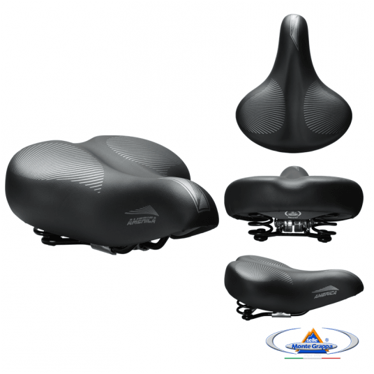 Siodło 061 AMERICA 265x215mm;Sprężyny;Czarne -zdjęcie numer 1