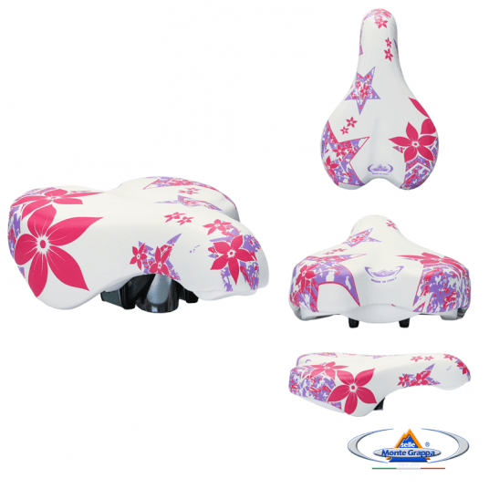 Siodło 996 OK GO Dziec.;220x145mm;Jarzmo;Biało/Różowe -zdjęcie numer 1