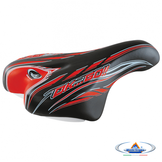 Siodło 996 OK GO Dziec.;220x145mm;Jarzmo;Czarno/Czerwone -zdjęcie numer 2