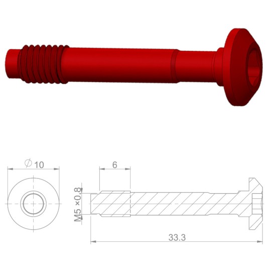 Śruba banjo HBP13 Alu;M5x0.8;d/Magura;ARED