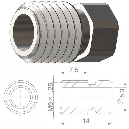 Śruba przew.hydr. HBP23 Nierdz.;M9x1.25;d/Magura -photo number 2