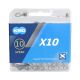 Łańcuch KMC X10 1/2"x11/128";114og.;10b;SZARY;BOX