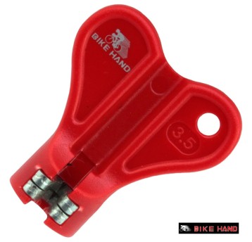 Klucz do szprych YC-1R-3 PVC/Stal;3.5mm;CZERWONY