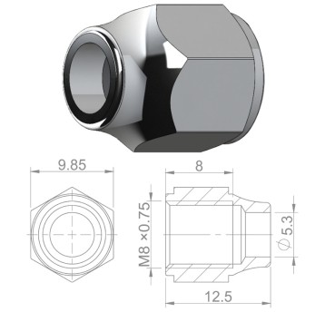 Nakrętka banjo HBP04 Alu;M8x0.75;CZ;2szt