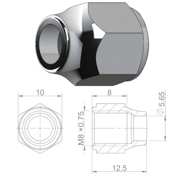 Nakrętka banjo HBP30 Nierdz.;M8x0.75