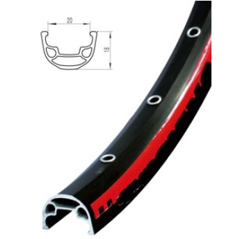 Obręcz Alu 26" J20S 20x18mm;36H;NITY;DB;CZ