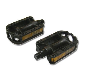 Pedał CJ-124 PCV 12-16";Oś 1/2";Odblask;CZARNY