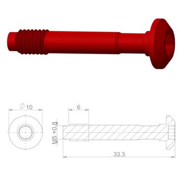 Śruba banjo HBP13 Alu;M5x0.8;d/Magura;ARED