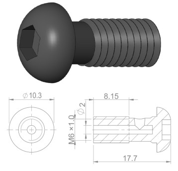 Śruba banjo HBP31 Stal;M6x1.0x18mm