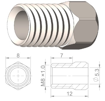 Śruba przew.hydr. HBP22 Nierdz.;M8x1.0;d/Formula