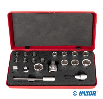 Zestaw UNR-1782 bity i nasadki 1/4" i 3/8"